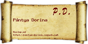 Pántya Dorina névjegykártya